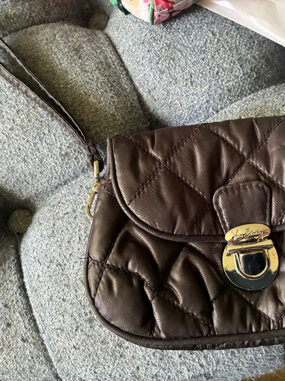 Vera Bradley black puffy wristlet
